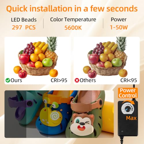 Light Box with Tripod Stand, 24"x24" LightBox with 3 Stepless Dimming Light Boards (CRI ≥95) 297 Light Beads, Shooting Tent kit with 6 Color PVC Backdrops.Photo Studio Light Box for Photography - size: 24*24*24 Inch