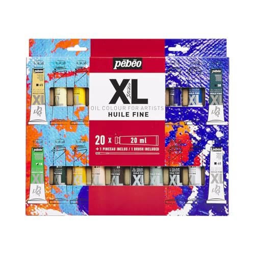 PEBEO Pébéo Fine XL Oil Paint Set, 20 x 20 ml + Brush, Complementary Colours - size: 20 x 20 ml + Brush