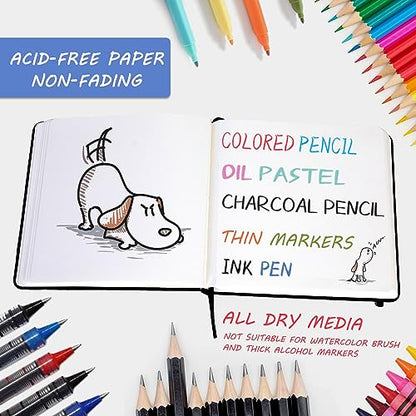 Vanrtto Square Sketch Book, Mixed Media Sketchbook 4.5x4.5 in 2 Pack | Hardcover Square Sketchbook 120lb/200GSM Sketchbook Drawing Paper for Watercolor Mixed Media, 120 Sheets/240 Pages Sketch Pad - size: 4.5*4.5 INCH 2 PACK