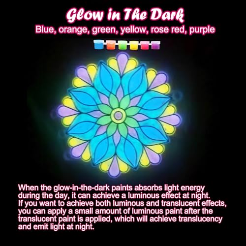 30 Set Mandala Suncatcher Wind Chime Craft Kits, Flower DIY Window Art | Mandala Flower Craft Art Kit decor for Spring Summer seasonal events, home gatherings, celebrations, art projects - style: Mandala Wind Chimes