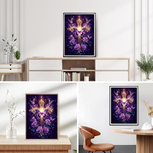 Arttoplus Religious Cross Diamond Art Kits for Adults Beginner 12x16 inch - color: G9360-US
