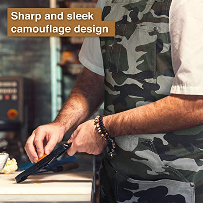 Hudson Durable Goods - Professional Grade Chef Apron for Kitchen, BBQ & Grill - color: Camouflage