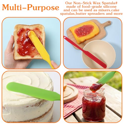 35pcs Jar Spatula,Silicone Jar Scraper with Long Handle,Jam Spreader Cake Cream Butter Spatulas, Silicone Spatula Waxing Applicator for Home Salon Body Use