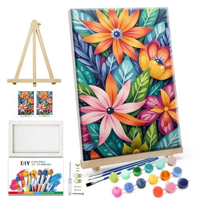 JOOZ Flowers Paint by Numbers Kit for Adults with Frame, 8x12Inch - color: Flowers 083