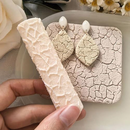 Polymer Clay Texture Roller Work with Polymer Clay Cutters for DIY Earrings Jewelry Making Craft Supplies (Texture A)
