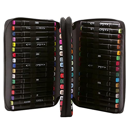 68 Slots Marker Pen Organizer Case w/Handle - color: Morning Glory, size: 68