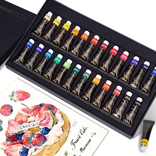 Paul Rubens Artist Watercolor Paint Set,24 * 5 ml Vibrant Colors, Watercolor Tubes for Profesional Artists&Hobbists, Art Supplies for Watercolor Painting, Comic, Illustration, Decoration - color: 24 color