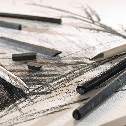 Conté à Paris Natural Charcoals, Set of 5, Round 6mm | Produces Bold Expressive Marks, Excellent For Large Scale Studies, Easy Smudging And Tonal Blending - style: 5 Count Natural Charcoal Round 6mm
