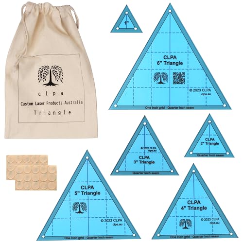 6" Triangle Templates, for Quilting and English Paper Piecing - style: 6" Triangles
