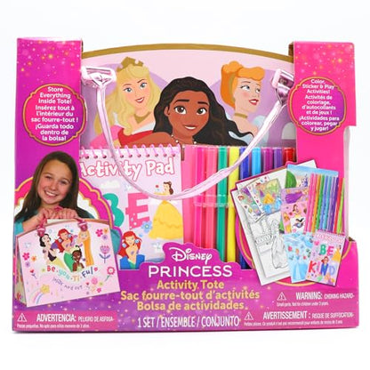Disney Princess Activity Tote – Ultimate Princess Adventure Bag with Coloring Books, Stickers, Crayons & Games – Travel-Friendly Art Set for Girls Ages 3+ – Great Gift for Creative Play | Travel-friendly creative bag with crayons and games. Officially lic