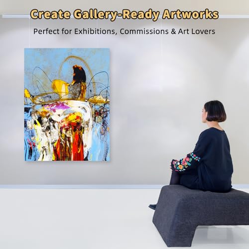 2-Pack 24x36 Stretched Canvas 13.4oz Warp-Resistant for Oil & Acrylic | (380gsm) triple gesso primed, warp-resistant, large pre-stretched canvas for gallery-quality art - size: 2pk - 24"x 36"