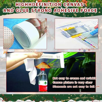 Ohhvvow Funny Christmas Diamond Art Painting Kit - Santa with Flying Toilet Paper Rolls, 5D Full Drill Round Diamonds & Tools, Holiday DIY Craft Gift for Women Men - color: Santa Claus with Toilet Paper