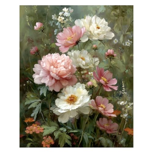 AUKELHJ Paint by Numbers Kit for Adults Beginner, Flowers, 16X20 Inch - color: 19-Flowers