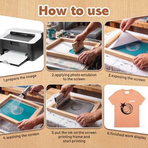 CroBlissful 8 Pcs Wood Silk Screen Printing Frames, 8x12 Inch with 160 White Mesh Screen Printing Frame, DIY Craft Stencil Kit for Beginners T-Shirts, Posters, Wood Sign, Paper Making - style: 160 Mesh