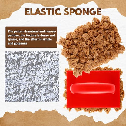Threlaco 2 Pcs Large Sponge Paint Roller for Painting Sea Texture Sponge for Painting Art Coatings Natural Brush Paintings Texture Repair Home Wall Decorating