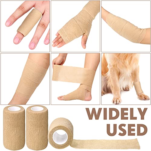 Treela 36 Pcs Self Adherent Bandage 4" X 5 Yard Wrap Breathable (Pack of 2) - color: Nude, size: 4" X 5 Yard (Pack of 2)