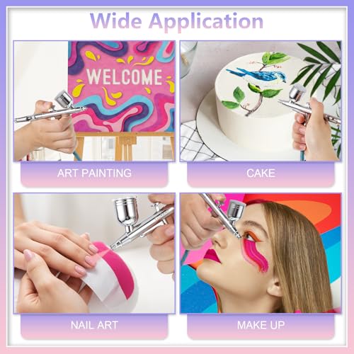 Gyfent Airbrush Gun Kit with 4 Quick-Release Nozzle Sets(0.2/0.3/0.5/0.8mm) - size: Basic