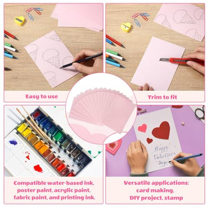 Cholemy 120 Pcs Foam Printing Plates 4 X 6 Inches Pink 1/20 Inch Thick - color: Pink, size: 4 x 6 Inches