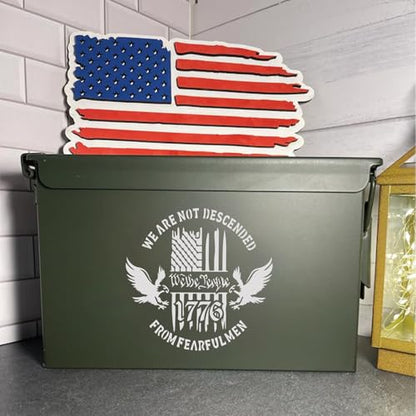 23pcs American Flag Stencil Reusable Patriotic 50 Stars We The People 1776 Stencil Template Drawing Military Flag Stencils for Spray Painting on Wood Wall DIY Crafts Project Shirt Decoration(flag23)