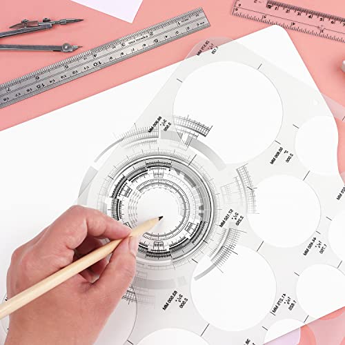 Tamaki Circle Template Circle Round Stencil Templates for Drafting for Office and School Building Formwork Drawings Templates, Large and Small Size, 3 Pack - size: 11.42 x 8.70 Inch