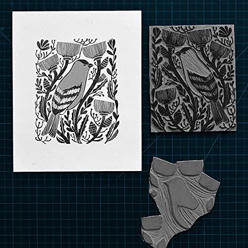 2 Pcs 8x10 Soft Linoleum Carving Block, Linocut Block for Printmaking, Gray | Engraving Art Project, Printmaking Artist Studio Supplies - color: Gray, size: 8'' x 10'' 2 Pack