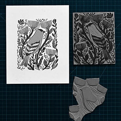 2 Pcs 8x10 Soft Linoleum Carving Block, Linocut Block for Printmaking, Gray | Engraving Art Project, Printmaking Artist Studio Supplies - color: Gray, size: 8'' x 10'' 2 Pack