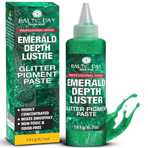 Emerald Depth Lustre Epoxy Pigment Paste XL (6.7oz/191g) – Ultra-Concentrated Deep Green Resin Colorant with Jewel-Tone Metallic Shine | Opaque Dye for Epoxy Resin Art, Jewelry & River Tables - color: Emerald Depth Lustre XL