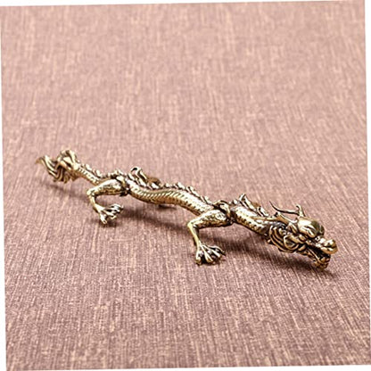 LIFKOME Dragon Pen Holder Desktop Ornament Antique Dragon Model Multi-Functional Calligraphy Brush Stand Unique Decorative Writing Rack for Home Office