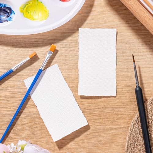 Prudiut Cotton Watercolor Paper, 50 Sheets, 2 x 3.5 in, 300 GSM - size: 2 x 3.5inch