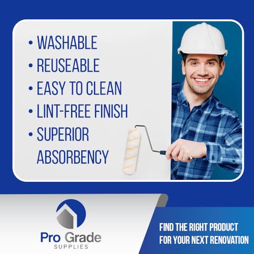 Pro Grade Paint Roller Kit, Paint Brushes, 4" & 9" Roller Covers for Walls | 10-piece set includes 2 frames & tray | Interior & exterior | Ceilings & trim | Smooth to semi-rough surfaces - size: 10 Piece Set