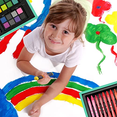 Sunnyglade 145 Piece Deluxe Art Set Wooden Art Box & Drawing Kit Green - color: Green