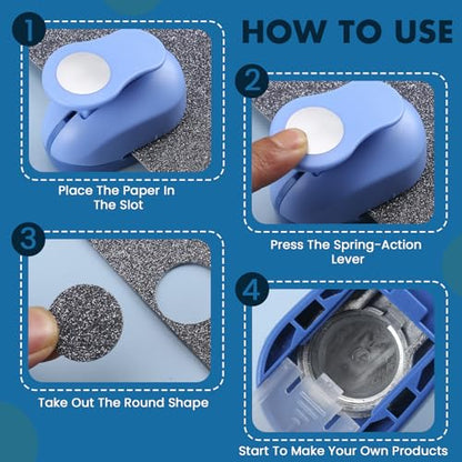 3/8 Inch Circle Punch - Creates Perfect Circles Every Time, Handmade Scrapbooking Tool for Card Making, DIY Photo Albums, Invitations & Decorations - size: 3/8 Inch