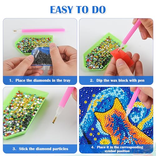 Leixonl Diamond Art Kits for Kids with Framed (7 in) Cartoon Animals DIY Gem Art Painting - Arts & Crafts Gifts for Beginners & Teens (Star Night cat) - color: star night cat
