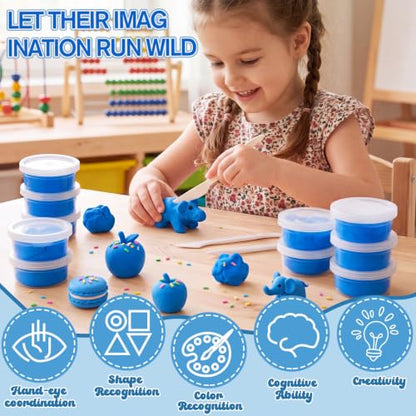 VioraWhite 48 Pcs Air Dry Clay Bulk 1.6lb Modeling Clay Kit,Deep Blue | Soft & Stretchable, Magic Foam for Kids, DIY Molding, Arts & Crafts, Boys Girls Party Favors, Cosplay Sculpting Supplies - color: Deep Blue
