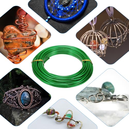 PATIKIL 32.8ft Aluminum Wire, 1pcs Jewelry Wire Aluminum Craft Wire 3mm 9 Gauge Wire Metal for Jewelry Making Beading Crafting Pendants Art, Green - color: Green, size: 3mm