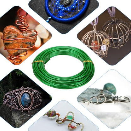 PATIKIL 32.8ft Aluminum Wire, 1pcs Jewelry Wire Aluminum Craft Wire 3mm 9 Gauge Wire Metal for Jewelry Making Beading Crafting Pendants Art, Green - color: Green, size: 3mm