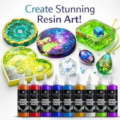 BALTIC DAY Apple Green Epoxy Resin Pigment Paste, Extra Large 191g (6.7oz) – Opaque Resin Colorant, Highly Concentrated Epoxy Dye, Mica Powder Alternative for Resin Art, Jewelry, Tumblers, Crafts & DIY Projects - color: Apple Green