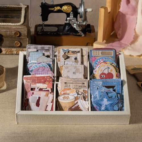 180 Pcs Faux Embroidery Scrapbook Stickers for Junk Journaling - color: Sewing Diary