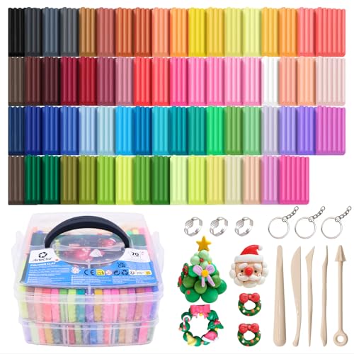 Artecho Polymer Clay Kit, 70 Colors Oven Bake Clay | Modeling Clay for Adults, DIY Sculpting Craft Set with Sculpting Tools, Jewelry Accessories, Arts and Crafts Gifts - color: 70 colors