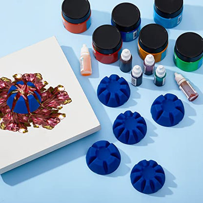 6 Pieces Flower Pour Cup for Paint Pouring 6/7/8/9/10 Slot Acrylic Paint Tools Supplies Flower Strainer for DIY and Creating Patterns Art Supplies(Blue) - color: Blue