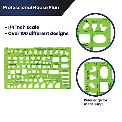 Pacific Arc Professional House Plan Template Guide, with Doors, Appliances, Plumbing Fixtures - style: Professional House Plan