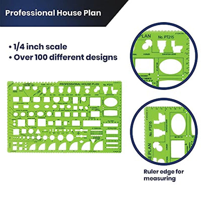 Pacific Arc Professional House Plan Template Guide, with Doors, Appliances, Plumbing Fixtures - style: Professional House Plan