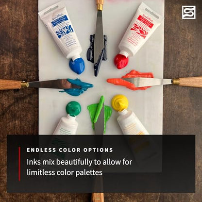 Speedball Fabric Block Printing Ink, 2.5-Ounce, Violet - Print on Textiles & Paper - Made in USA - color: Violet, size: 2.5 fl oz
