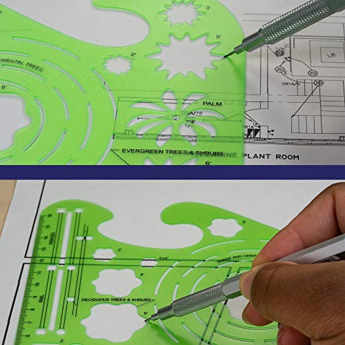 Pacific Arc Landscape Template Guide, with Trees, Shrubs, Hedges, Fences, Flagstone Walks, and Terraces - style: Landscape