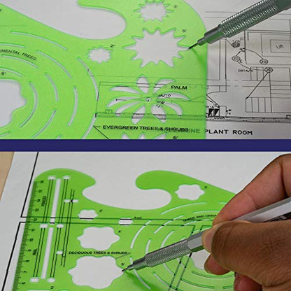 Pacific Arc Landscape Template Guide, with Trees, Shrubs, Hedges, Fences, Flagstone Walks, and Terraces - style: Landscape