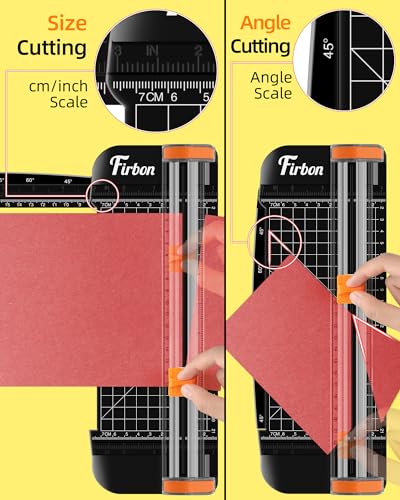 Firbon A5 Paper Cutter, Small Straight Paper Trimmer with Side Ruler | Black Compact Design | Cuts Photo, Cardstock, Labels & Coupons | Portable Desktop Slicer | Scrapbooking & Craft Projects - color: A5-black