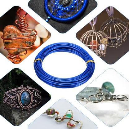 PATIKIL 32.8ft Aluminum Wire, 1pcs Jewelry Wire Aluminum Craft Wire 2mm 12 Gauge Wire Metal for Jewelry Making Beading Crafting Pendants Art, Blue - color: Blue, size: 2mm