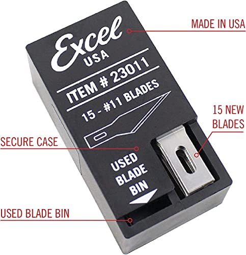 Excel Blades #11 15-Pack Craft Knife Replacement Blades With Dispenser