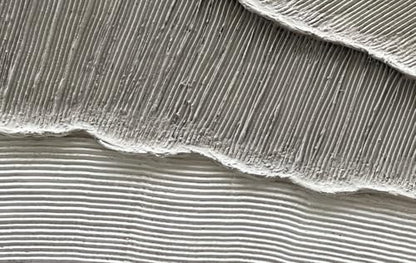 NANKAI Art Hand Painted Wave Landscape Oil Painting Modern Abstract Grey and White Art Painting 24x48 inch Abstract wall Art Deco - color: Nkhb301