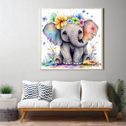 Cute Elephant Diamond Art Painting Kits for Adults - Round Full Drill Diamond Dots Paintings for Beginners, 5D Paint with Diamonds Pictures Gem Art Painting Kits DIY Crafts Project Kits 14x14inch - color: cute elephant